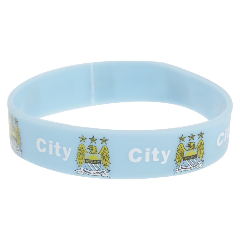 Manchester City FC Official Single Rubber Football Crest Wristband