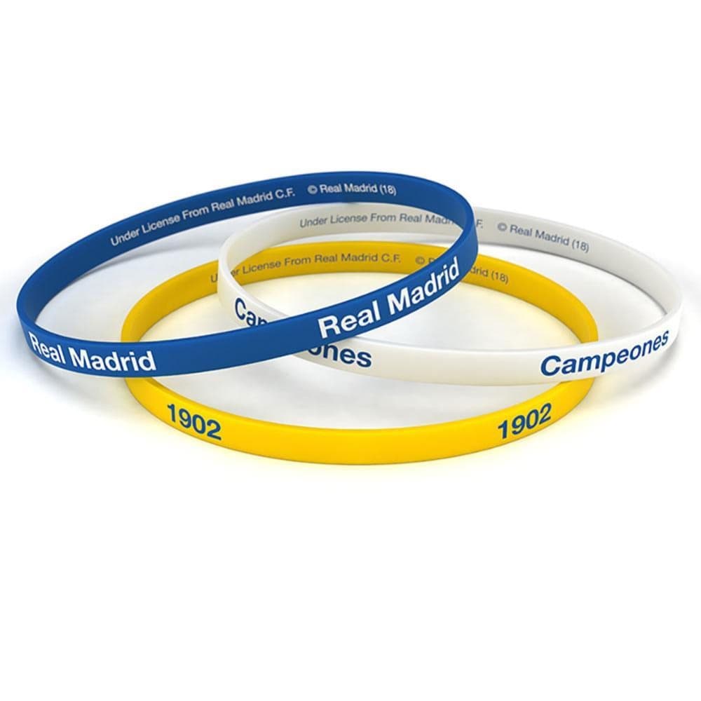 Real Madrid FC Official Silicone Wristbands (Pack Of 3)