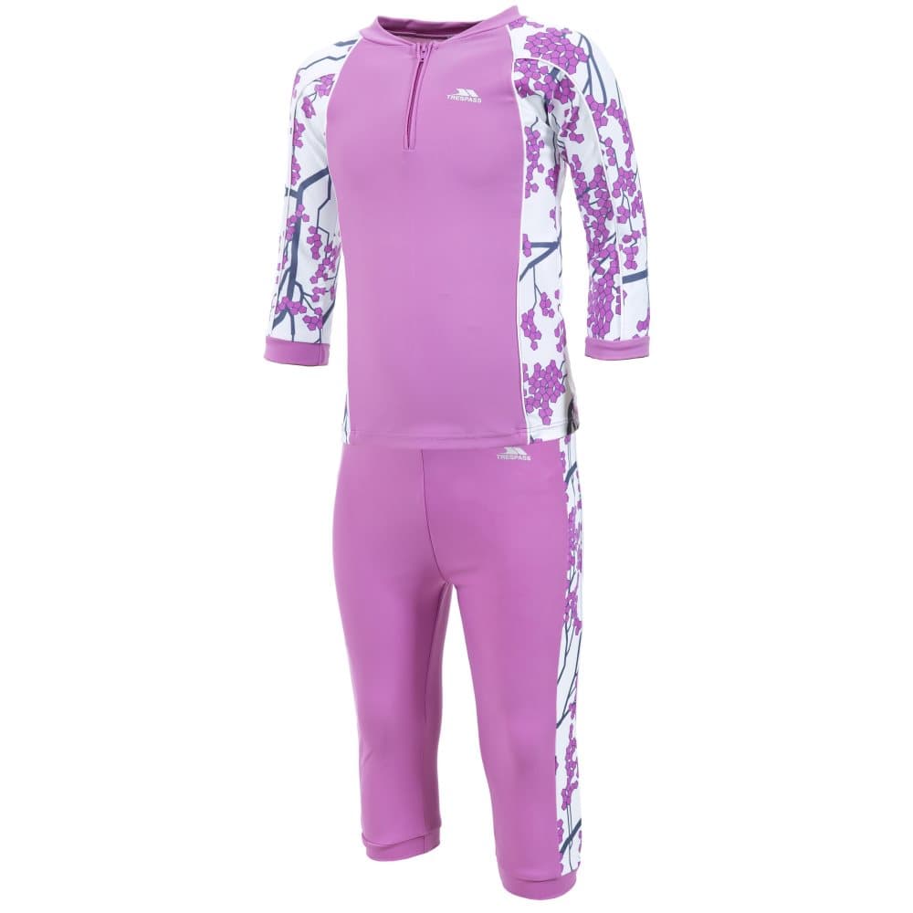 Trespass Childrens/Kids Smiley 3/4 Sleeve Top And 3/4 Bottoms Swim Set