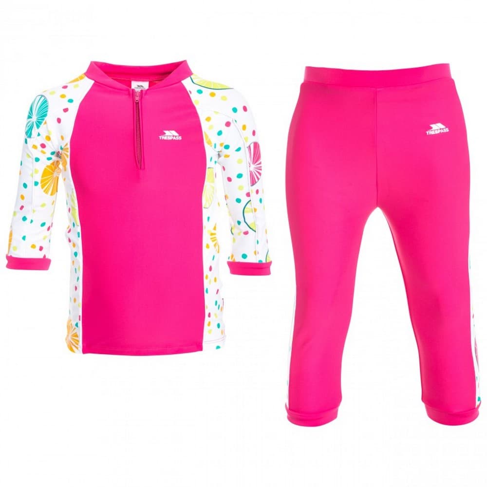 Trespass Childrens/Kids Smiley 3/4 Sleeve Top And 3/4 Bottoms Swim Set