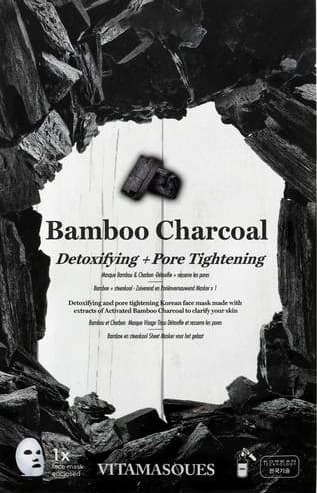 Vitamasques Bamboo Charcoal (1 pc) Detoxifying + Pore Tightening