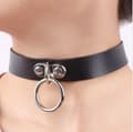 Miniatyrbild 2 av 2: Choker O ring ROSA PU-Läder Dubbel Anime Kawaii Oversize Collar