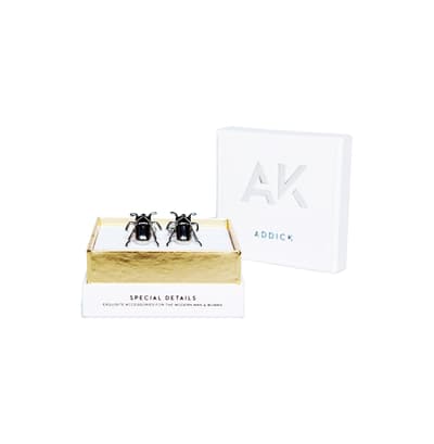 CUFFLINKS 3D BUG SILVER