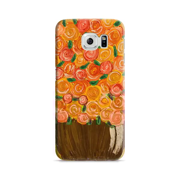 Skal till Samsung Galaxy S6 - Orange Flowers