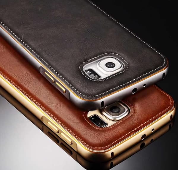 S6 Edge Läderskal RÖD/ROSA