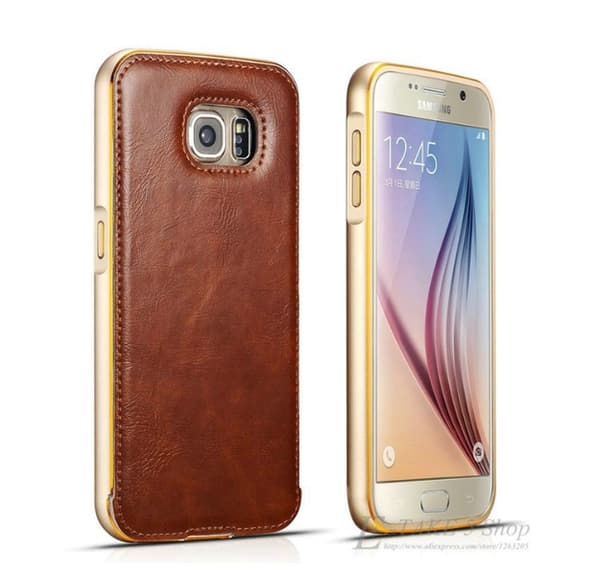S6 Edge Läderskal RÖD/ROSA