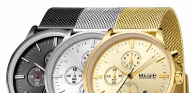 MEGIR Klocka Herr Armband metall 3 färger