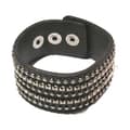 Miniatyrbild 1 av 2: Läderarmband med silver nitar svart