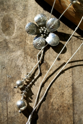 Flower Silver-halsband