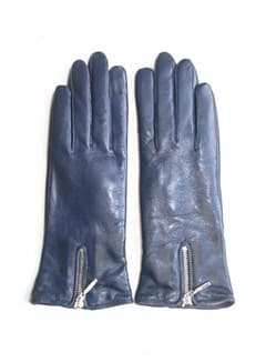 Käsineen Lambskin Zipper Navy