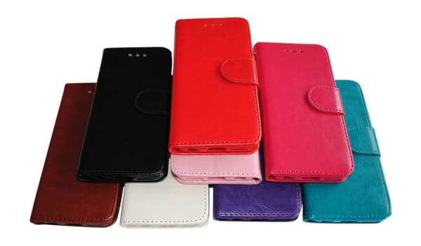 Plånkboksskal i läder av hög kvalitet till Samsung S6