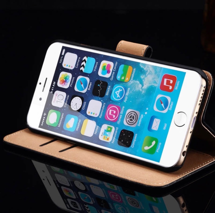 iPhone 6/6S Plus - Stilrent Plånboksfodral i Läder från TOMKAS