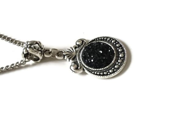 Halsband - Svart Druz - Goth Rock - Pagan Wicca Glitter