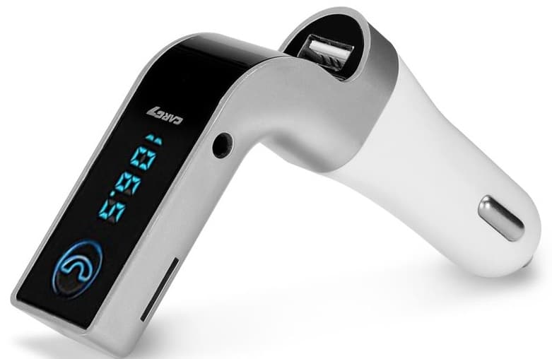 FM-sender med Bluetooth-håndfri (sølv)