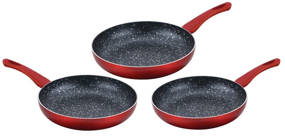 Cenocco 3-pack Stekpannor, Röd