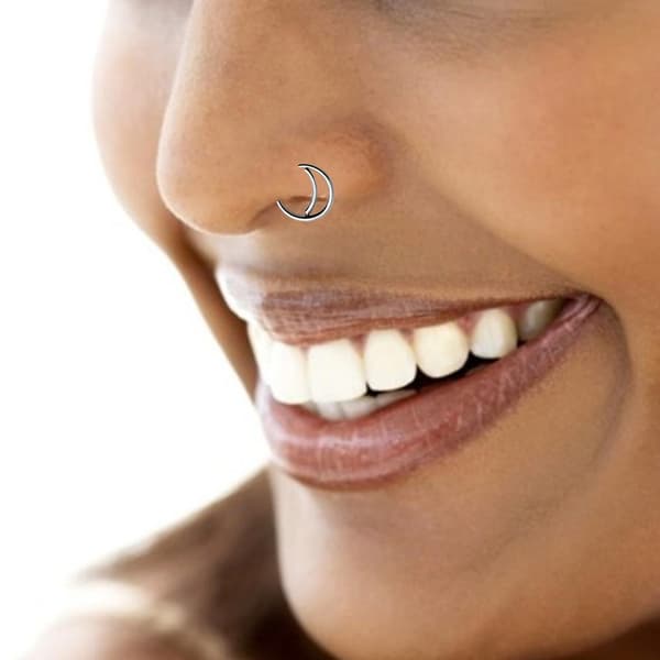 Fake Piercing Öron Läpp Näsring Septum Läppring Silver