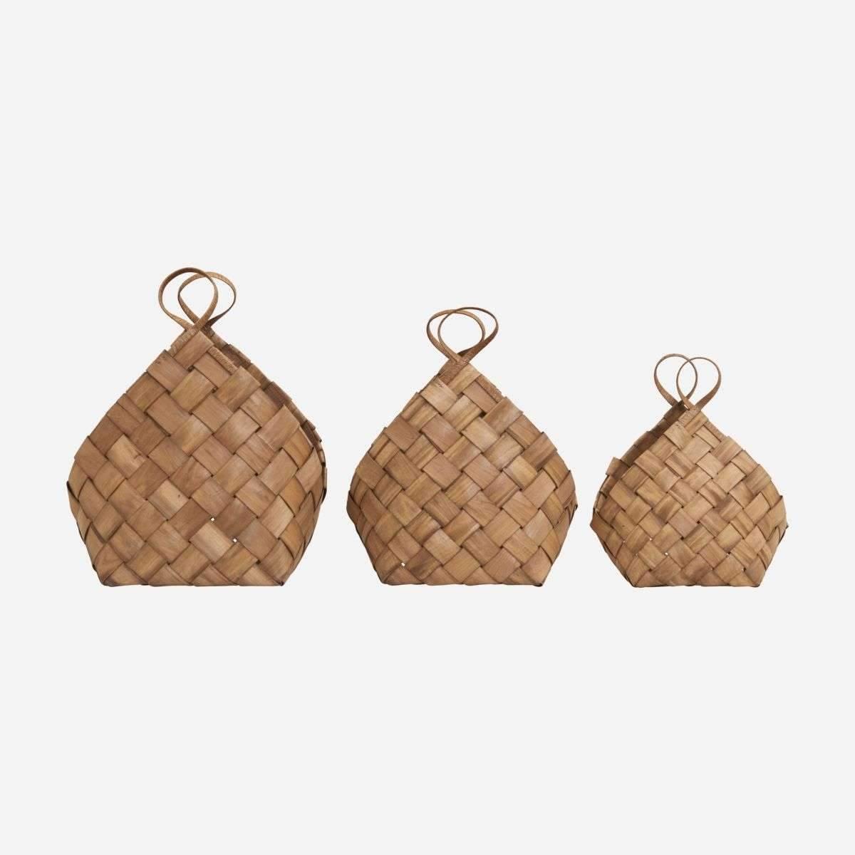 KURVE, CONICAL, BRUN, SÆT AF 3 STØRRELSER