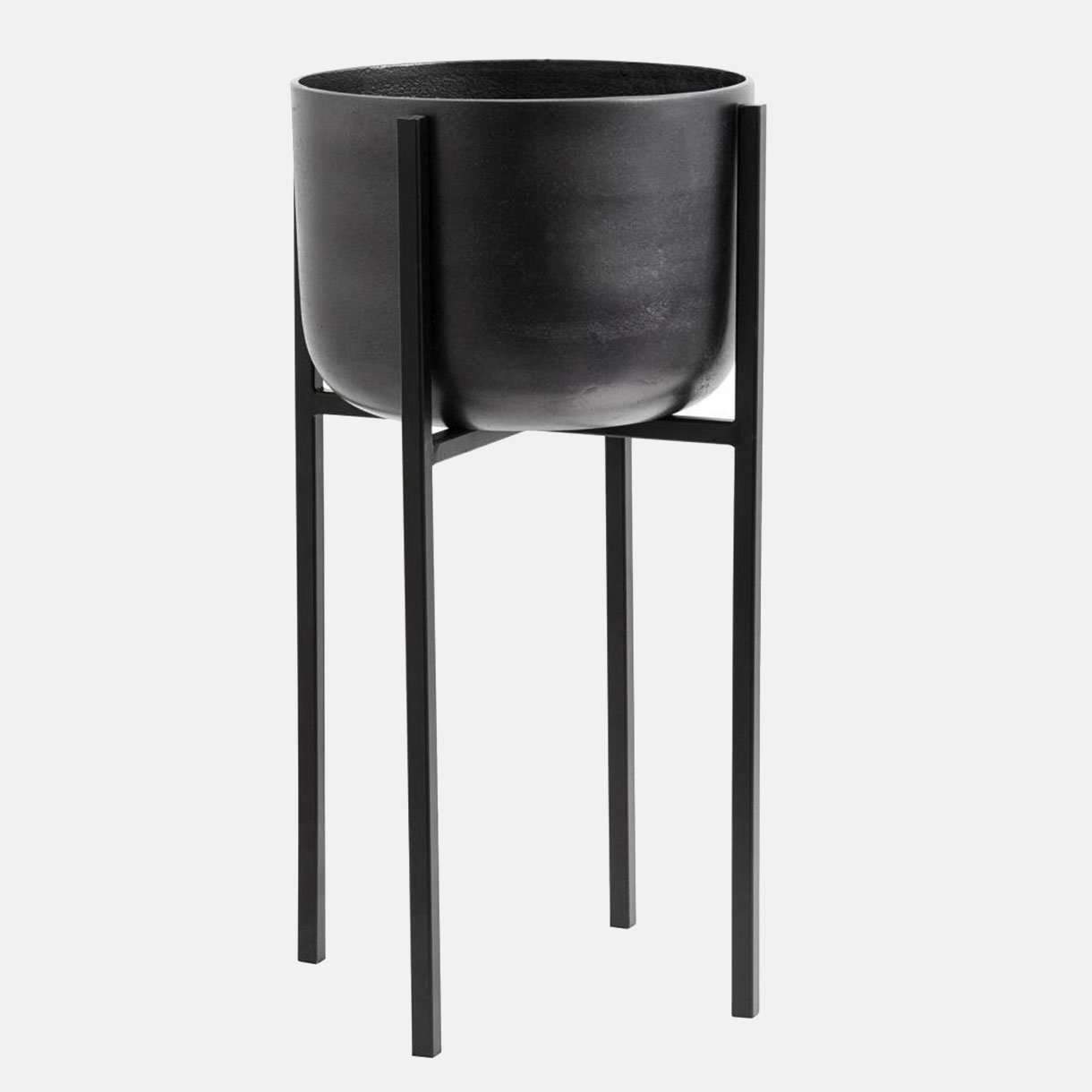 Plantestativ i jern H60 cm sort oxyderet Indretning Køb Nordal Rundt sofabord i jern ø90 cm sort oxyderet