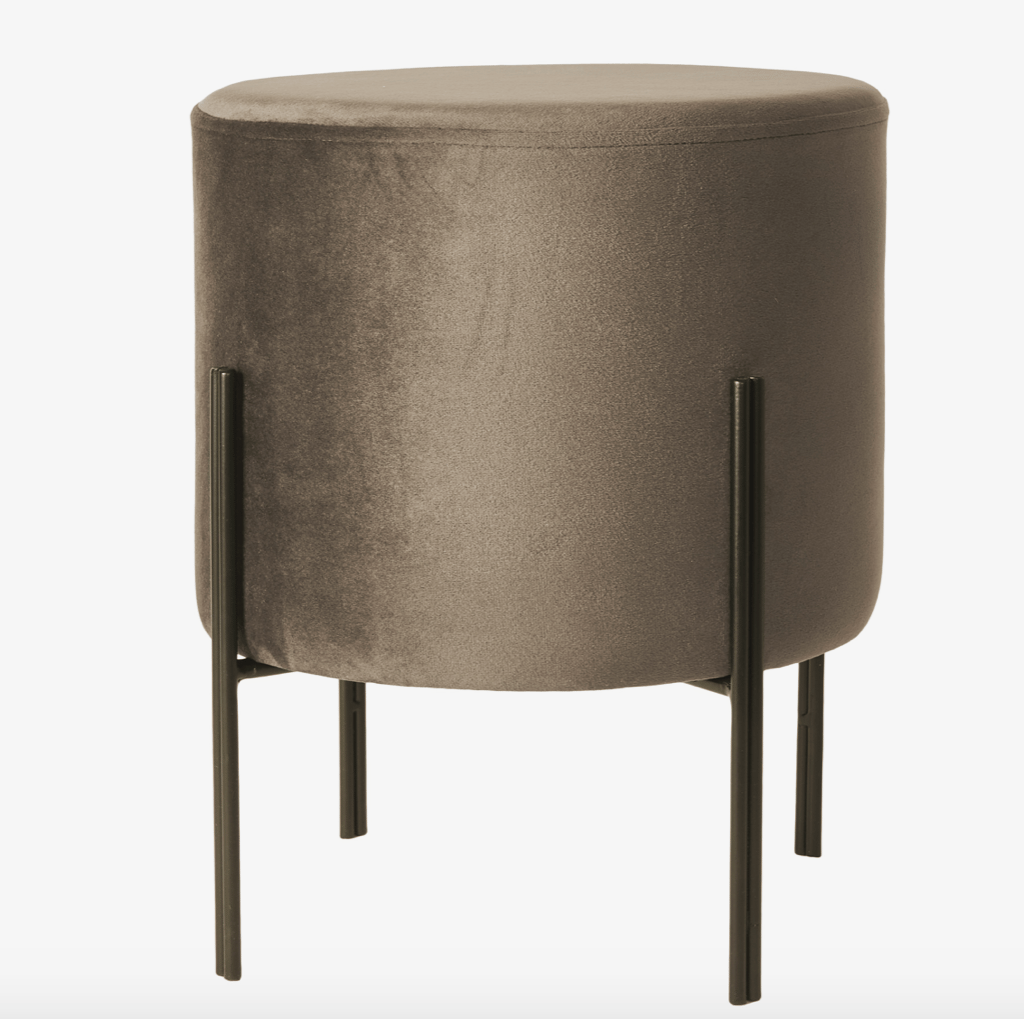 Taburet D33x40cm jern/velour