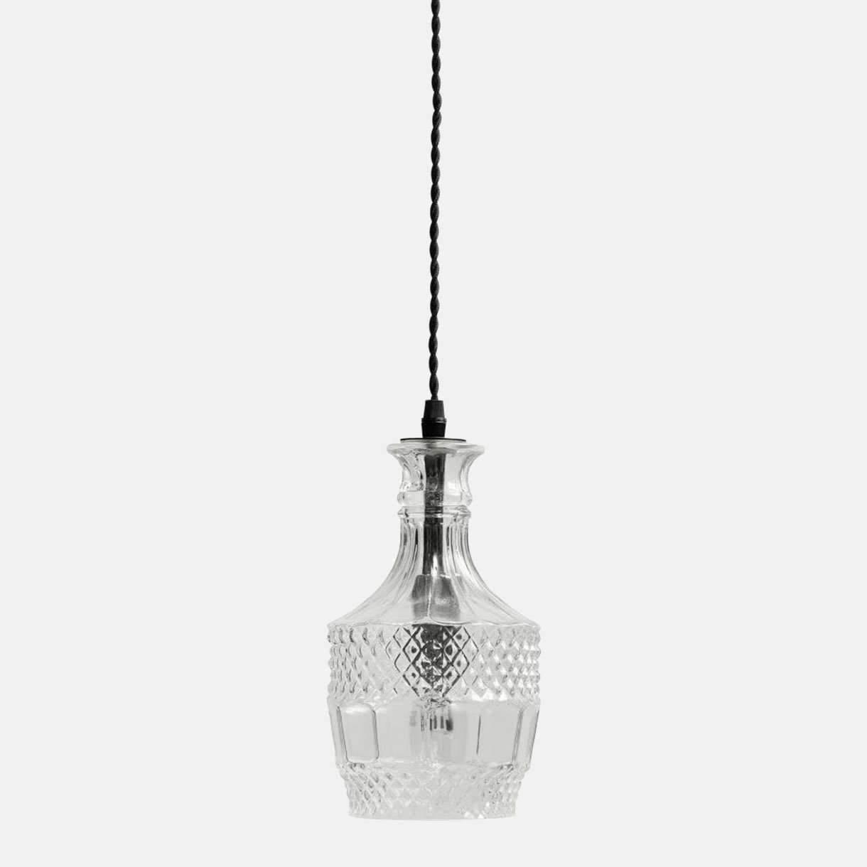 FLACON rund pendel i klar glas - h23 cm