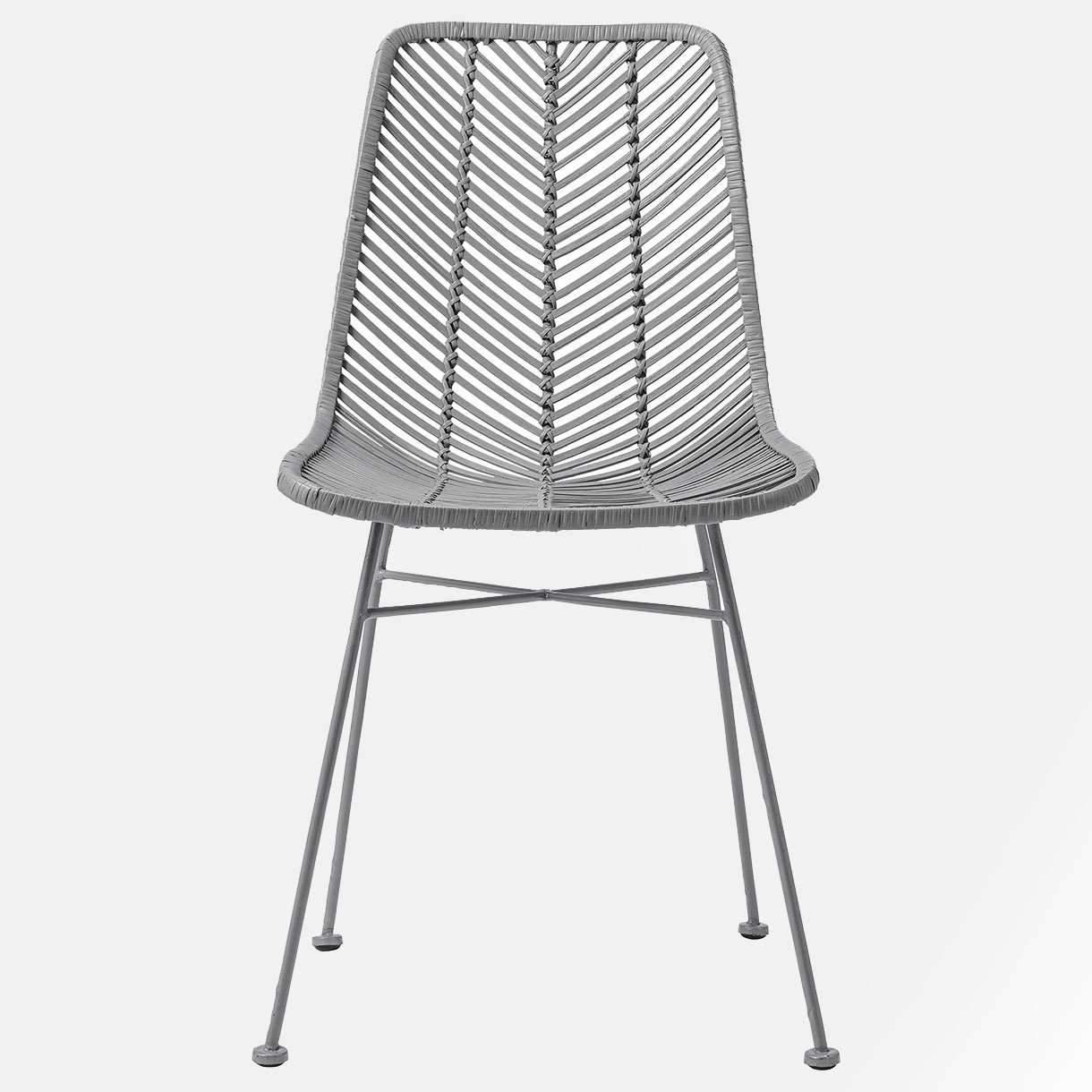 Lena Stol, Grå, Rattan