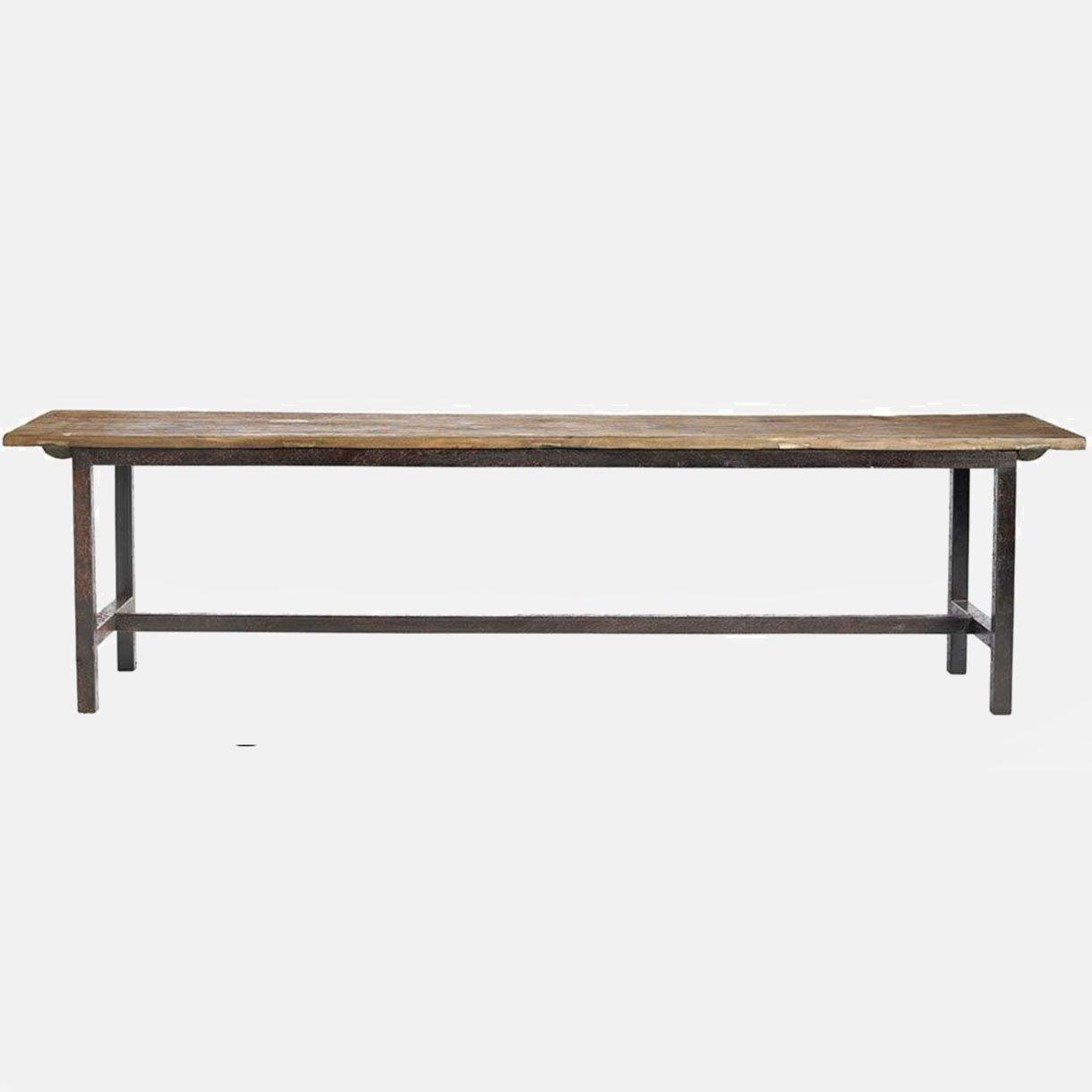 ROUGH bænk i træ og metal - L100 cm - natur