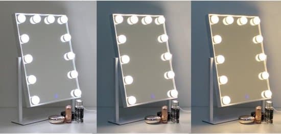 Bright Beauty Vanity Nina - sminkspegel med belysning - hollywood spegel - makeup spegel -make up spegel med lys - svart - dimbar med tre ljuslägen