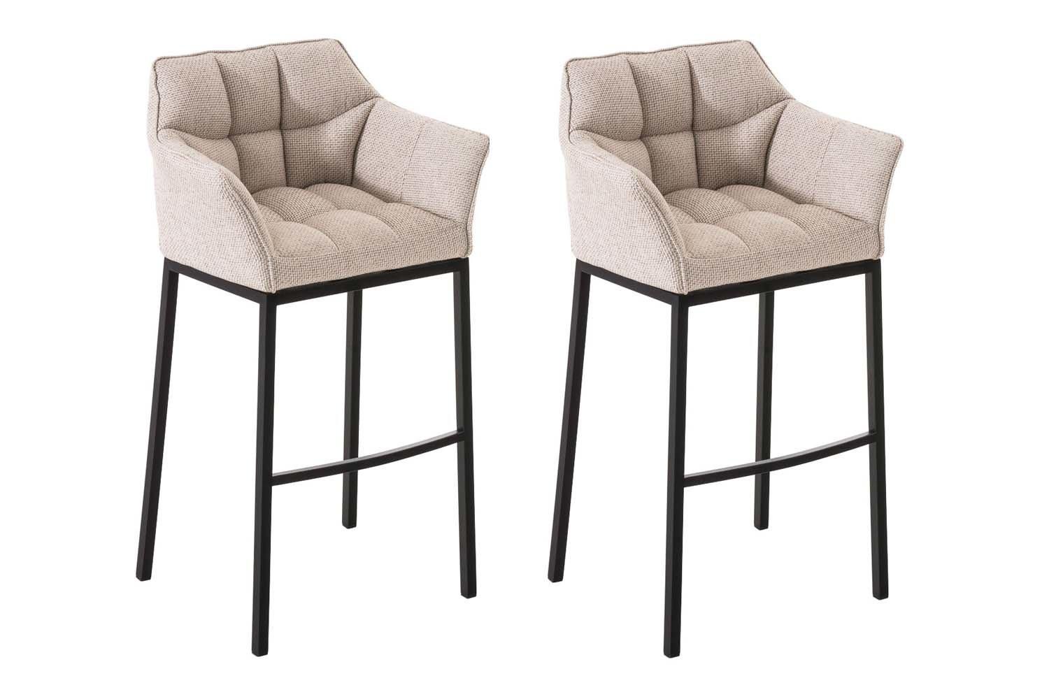 CLP 2-pack Barstol Damaso Stof med 4-Ben Metalstel