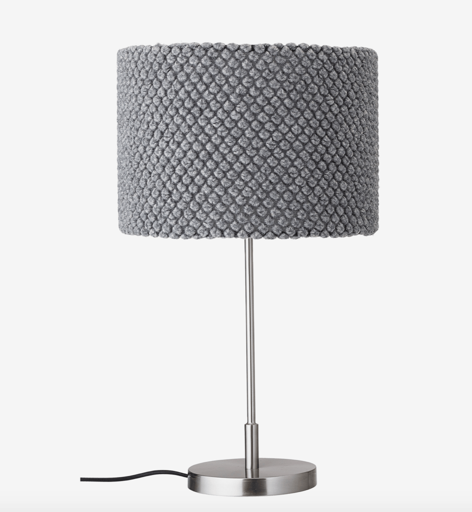 Bordlampe, Grå, Metal