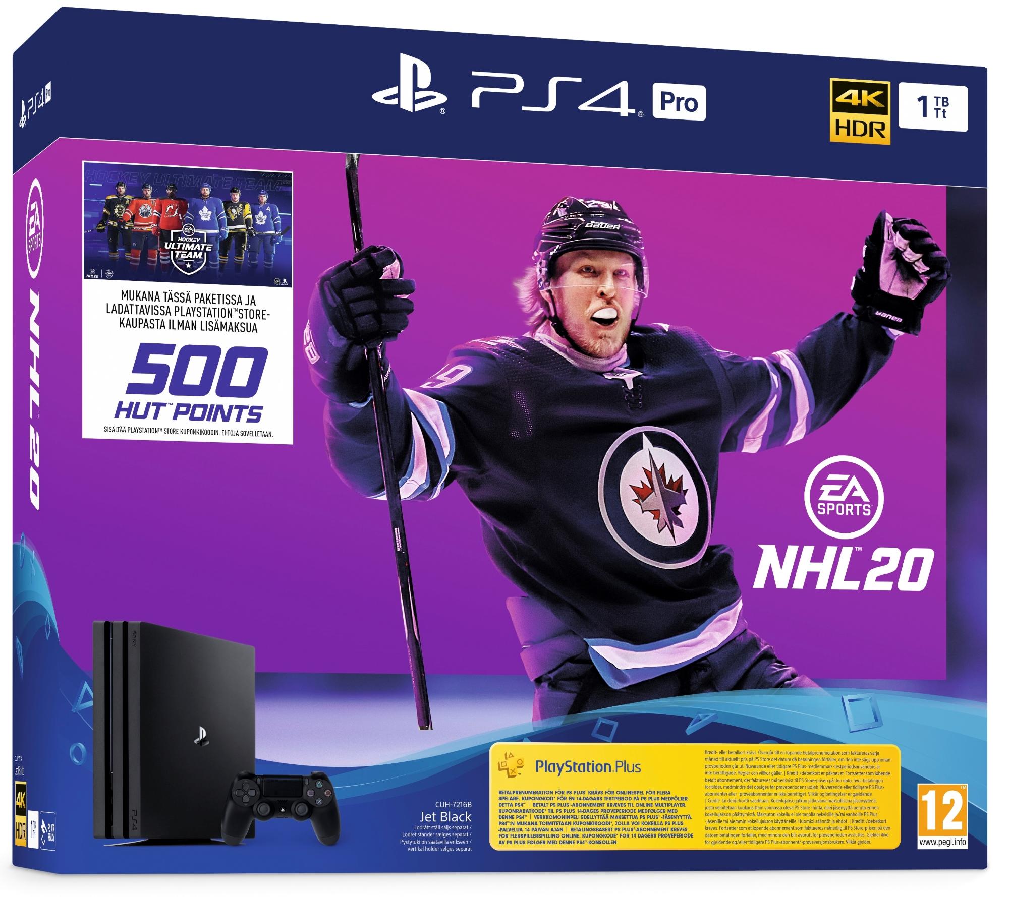 Playstation 4 1TB Pro + NHL 20 (FI)