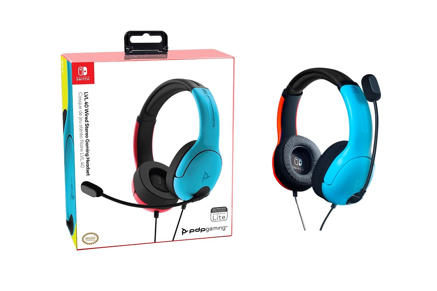 PDP LVL40 Wired Stereo Headset for NS -Joycon Blue/Red