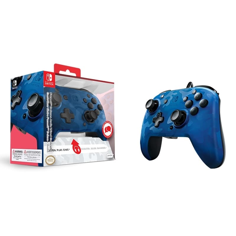 PDP Switch Faceoff Deluxe+ Audio Contrl Blue Camo