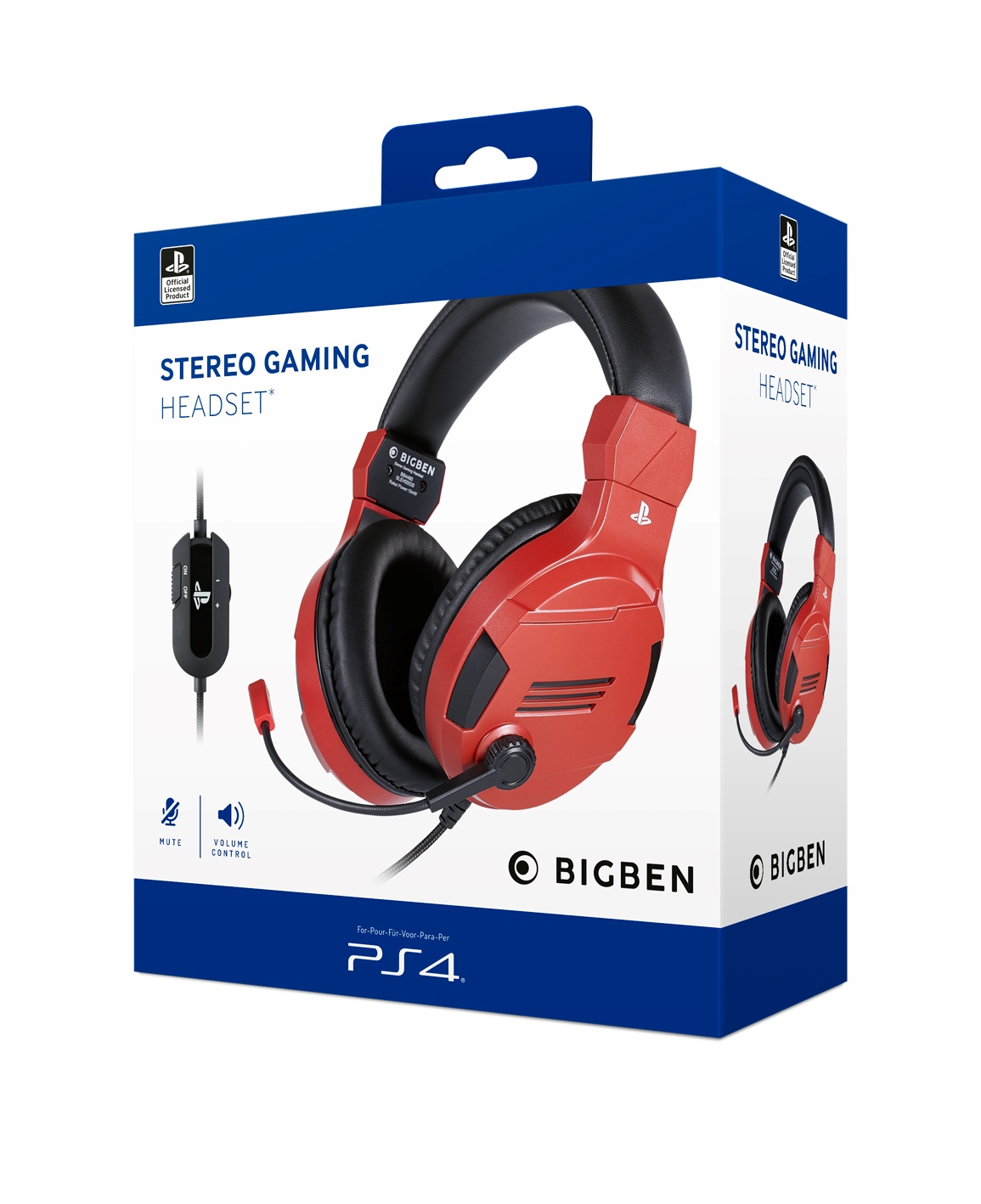 PS4 Gaming Headset V3 Red Sony licensed Spil
