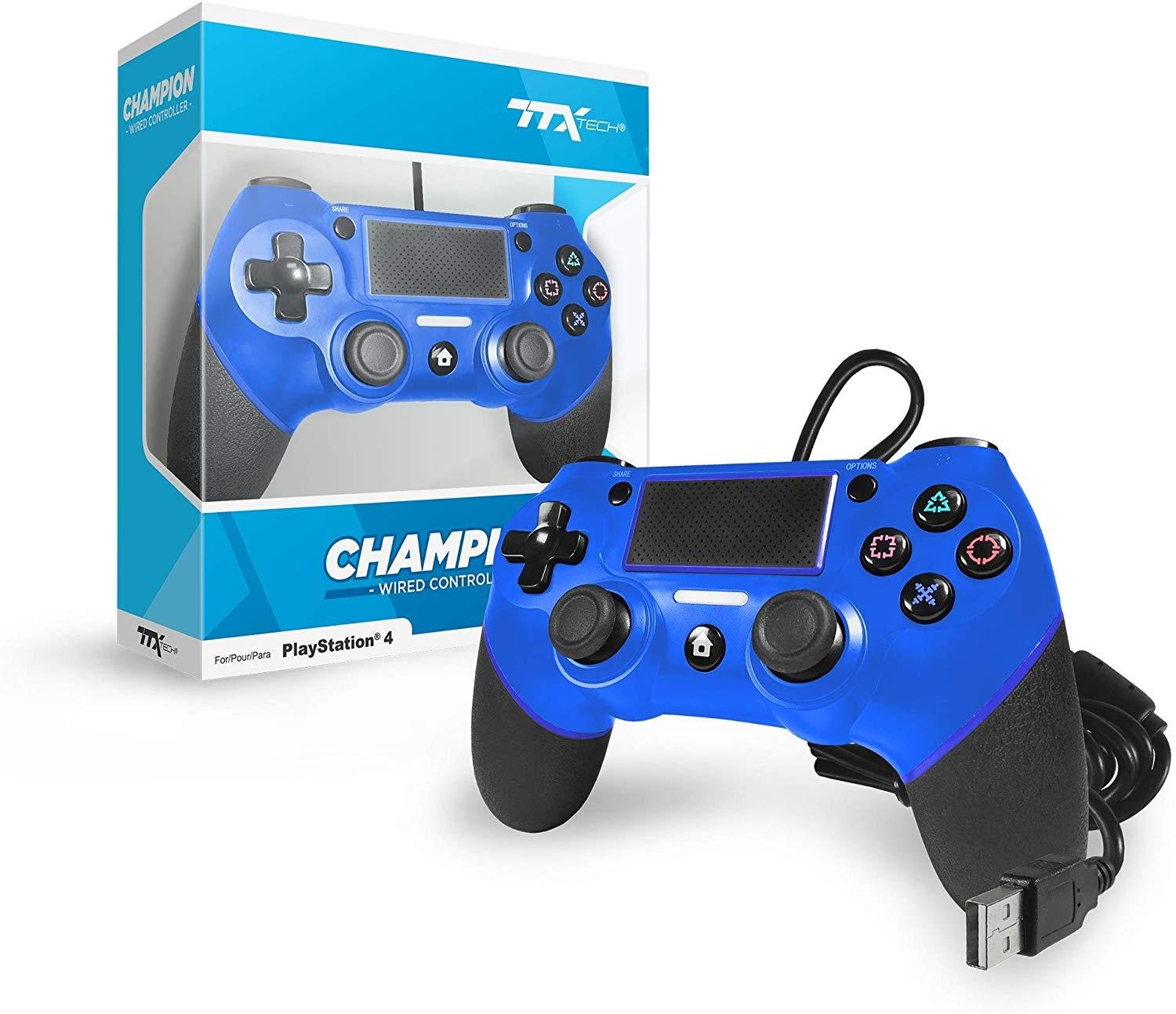 TTX PS4 Champion Wired Cont. Blue