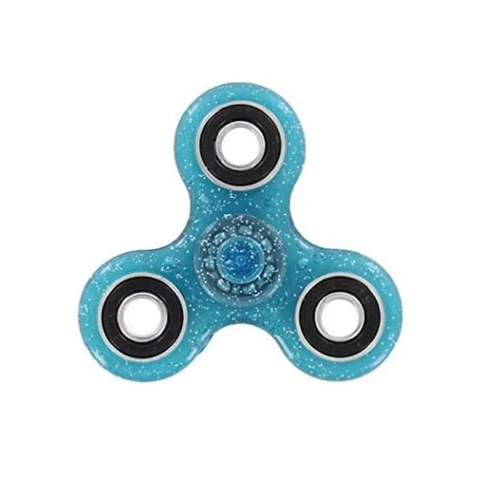 Fidget Spinner, Glitter, Blå