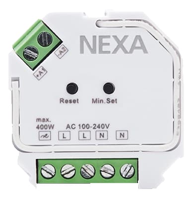NEXA ZV-9101 Z-Wave dosdimmer, ställbar lägsta dimmernivå, Z-Wave plus