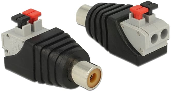 DeLOCK RCA terminalblocksadapter, RCA hona, pitch 5mm