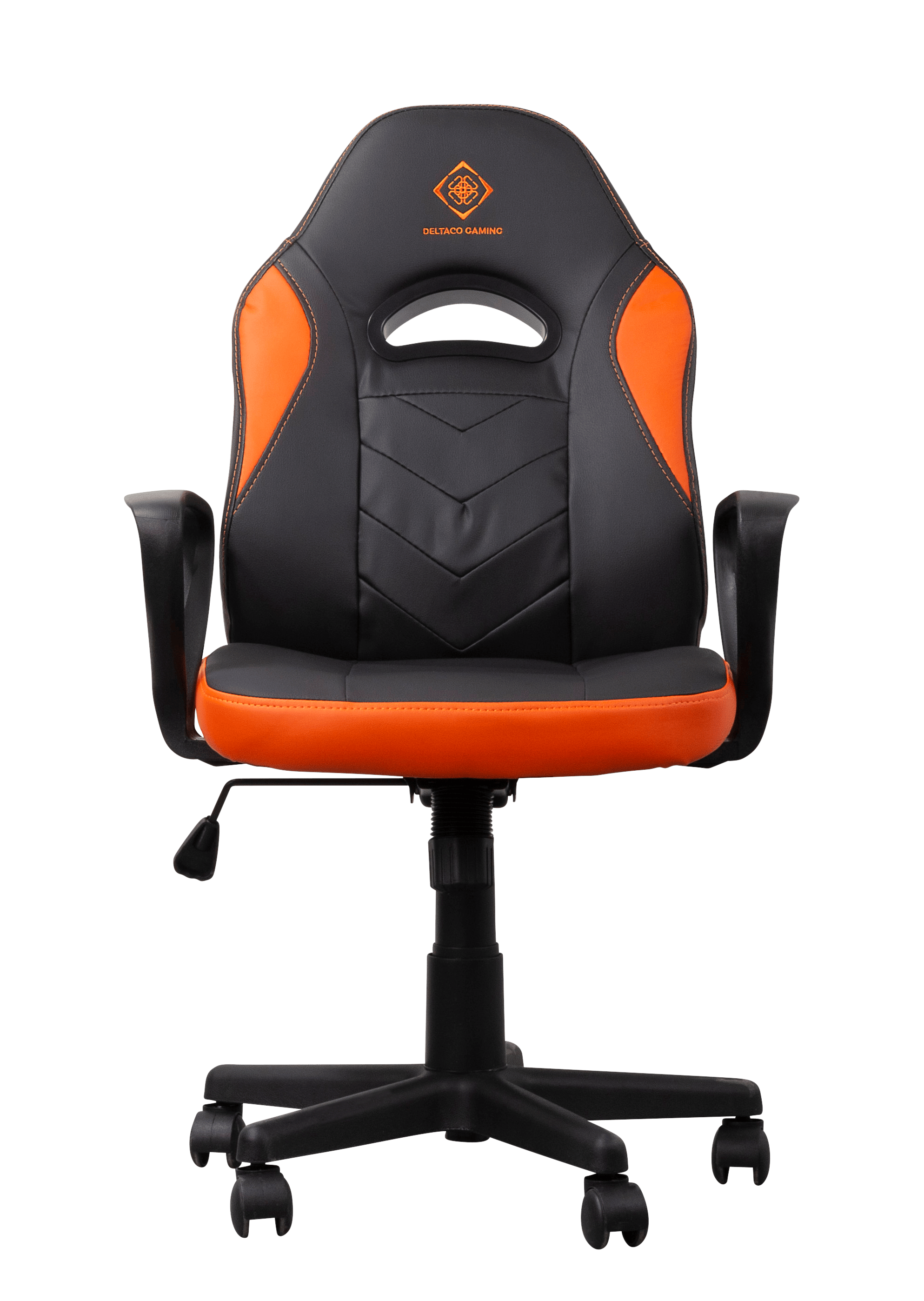 DELTACO GAMING pienikokoinen pelituoli, keinonahkaa, musta/oranssi