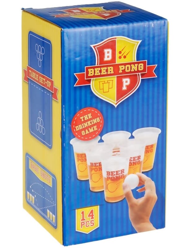 Beerpong - Paket med 2st bollar och 12 plastmuggar