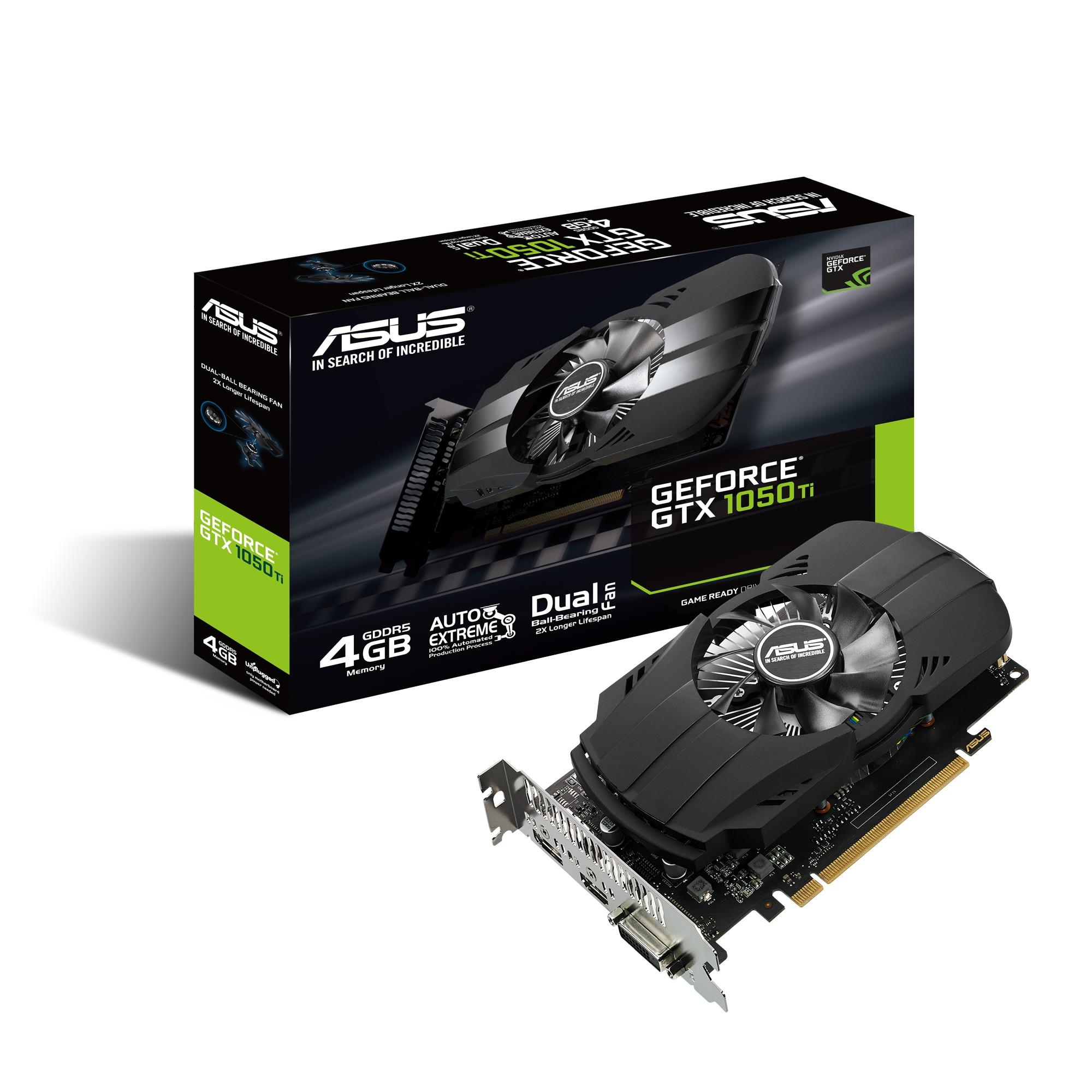 Asus GeForce GTX 1050 Ti Phoenix 4GB HDMI, DP, DVI