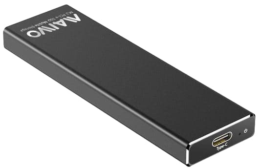 External M.2 SSD enclosure, USB 3.1, USB-C, 10Gbps, black