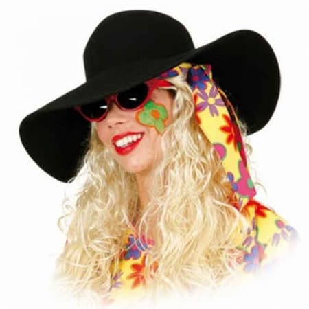 RETRO SVART SLOKHATT HALLOWEEN HATT PARTYHATT