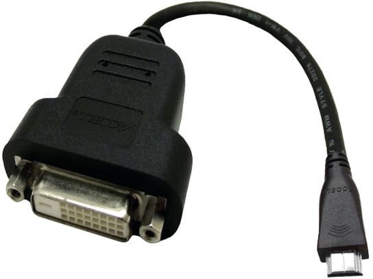 Accell adapterkabel - mini HDMI till DVI-D adapter, 0,19m, sort