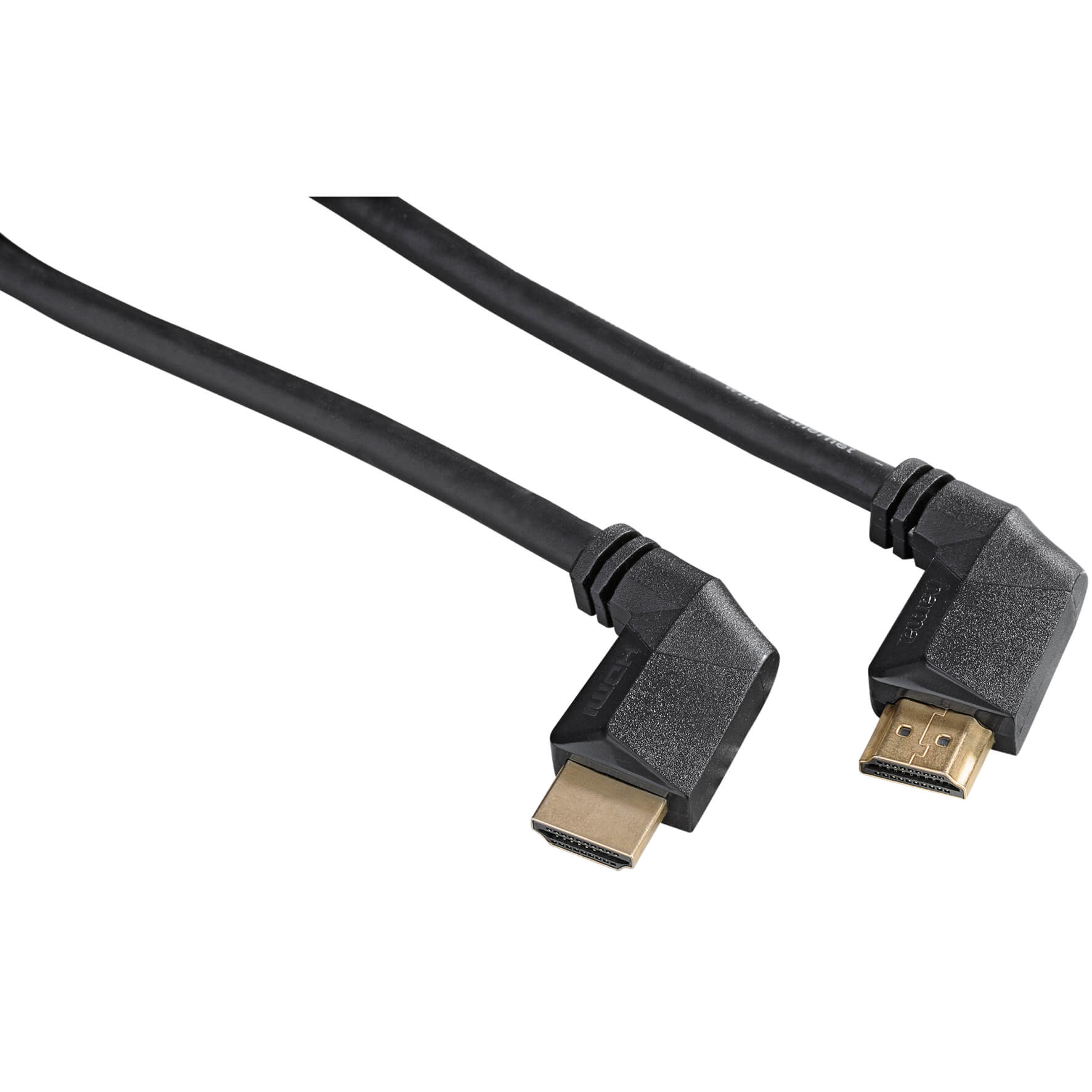 HAMA HDMI kabel ethernet 1,5m Svart Vinklad 90 Guld TL