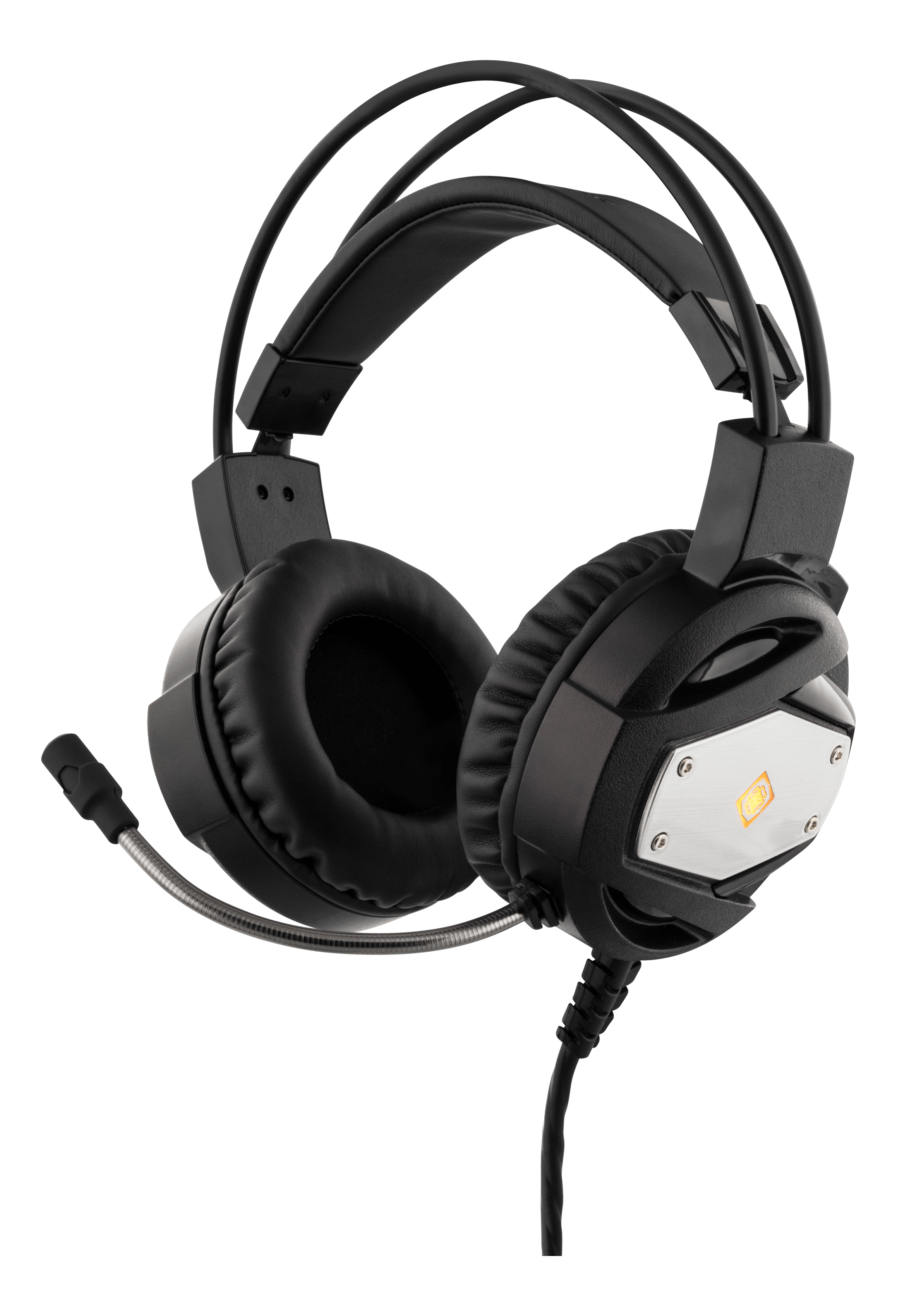 DELTACO GAMING stereoheadset, LED, 2x 3,5mm, 1x 3,5mm adapter