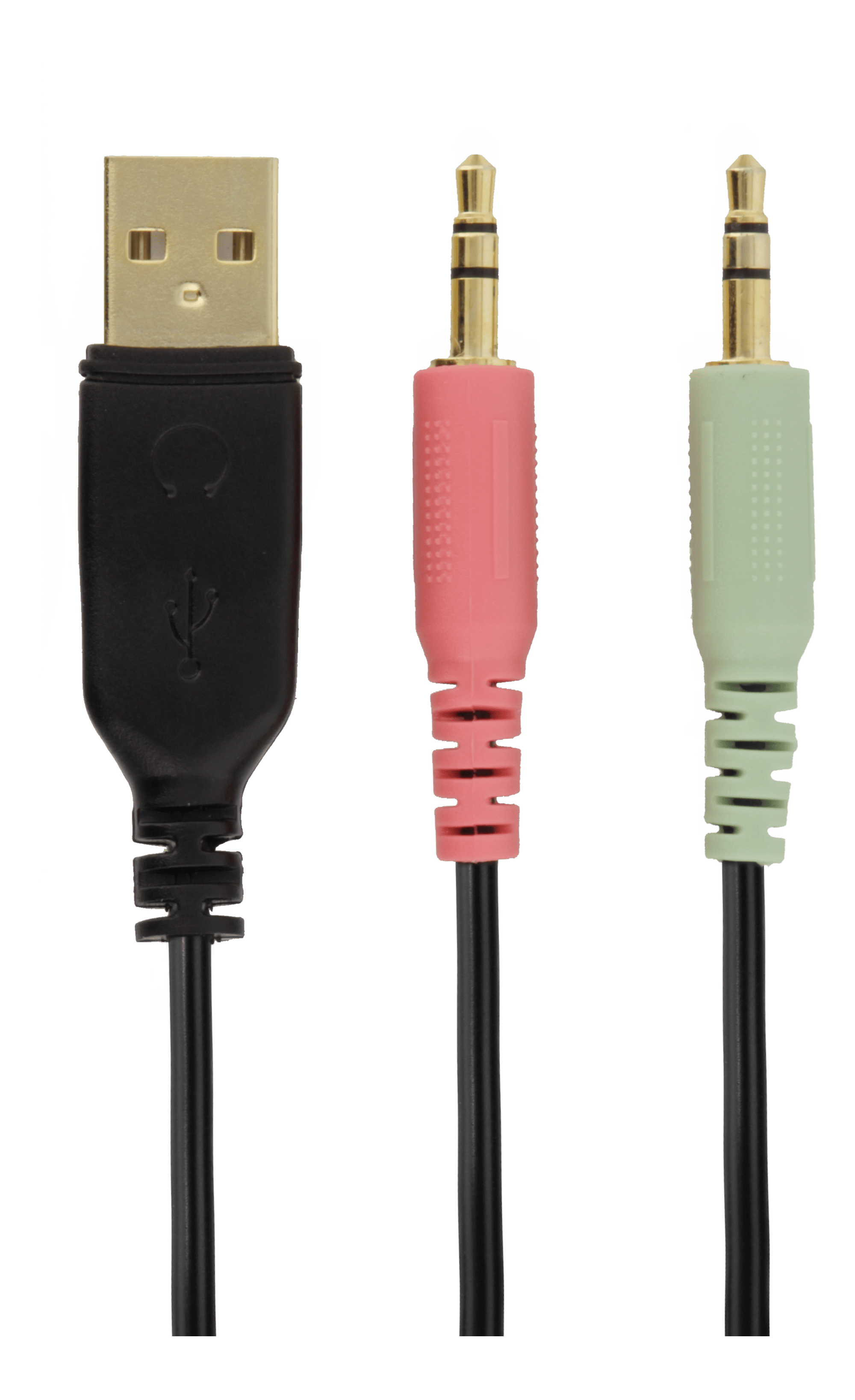 DELTACO GAMING Stereo headset, 2 x 3.5 mm, LED, 2 m cable, black