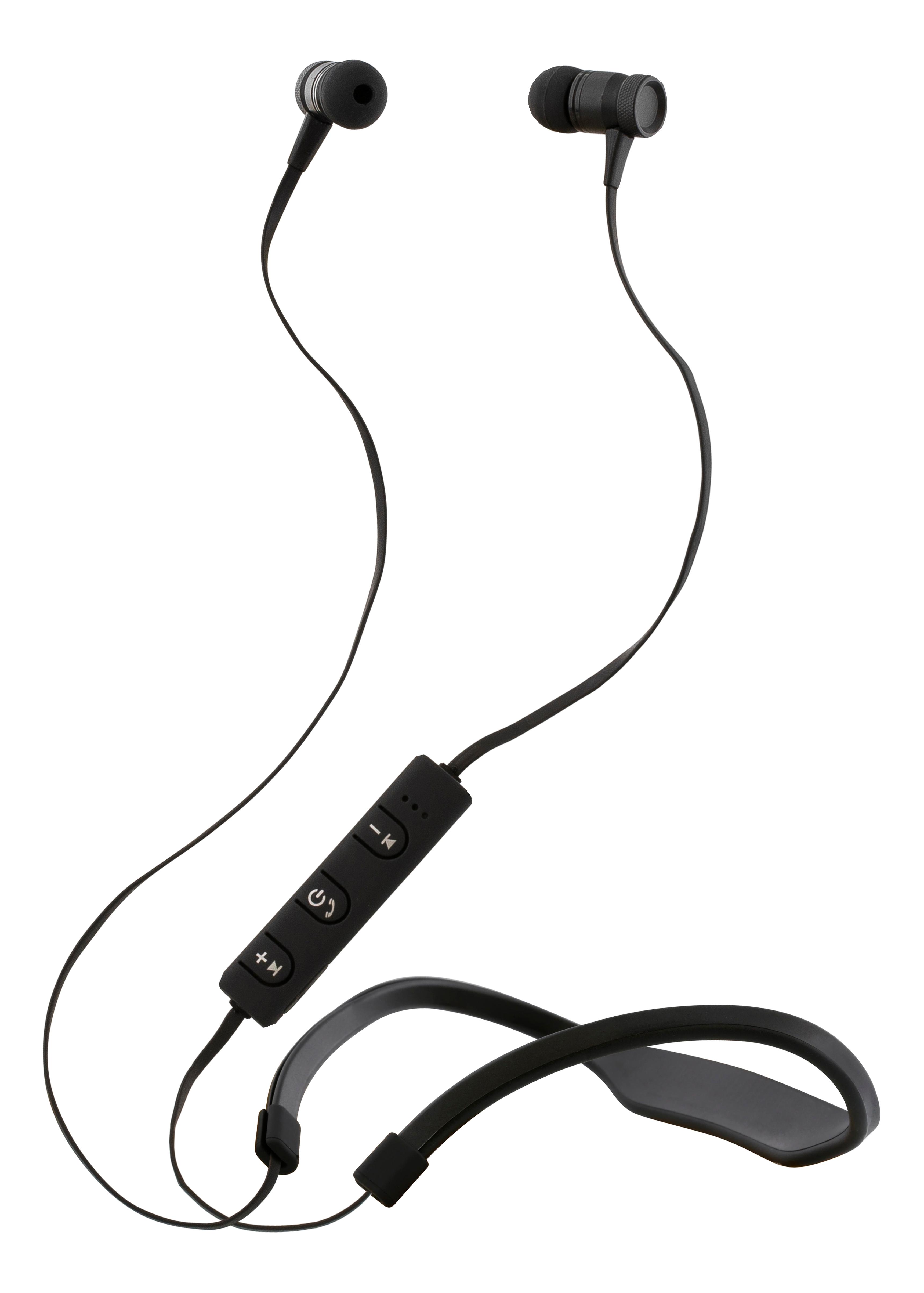 STREETZ Bluetooth-headset med nackband, BT 4.1, vattentåliga, svart