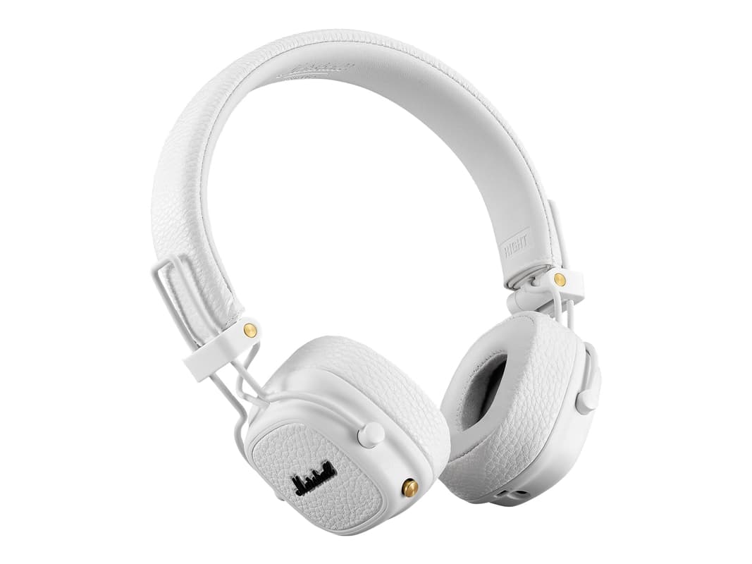 Marshall Major III trådlösa vita Bluetooth-hörlurar