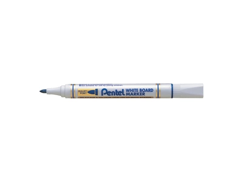 Whiteboardmarker pentel mw85, rund, blå