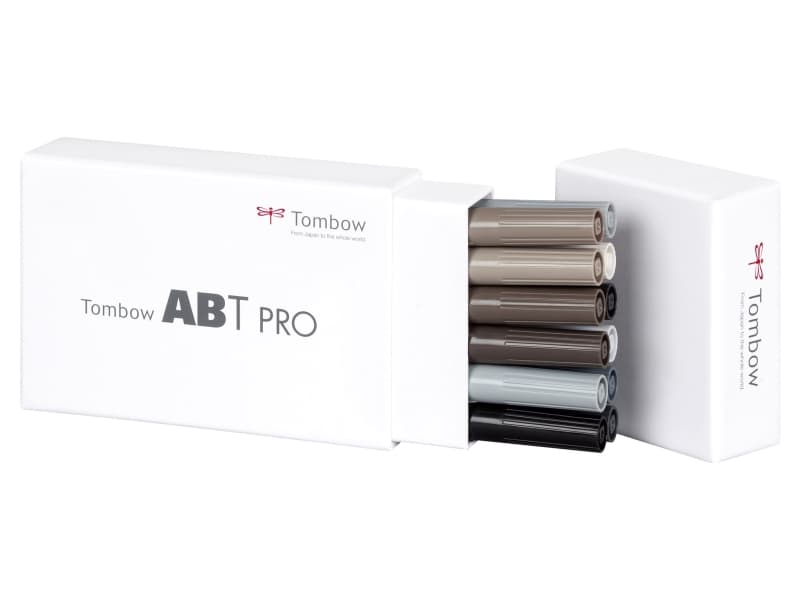 Tombow marker alcohol-based ABT PRO Dual Brush 12P-3 grey colours (12 stk.)